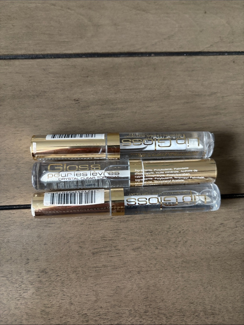 Set of Three (3) Lip Gloss Clear Topcoat - Crystal Clear Gloss